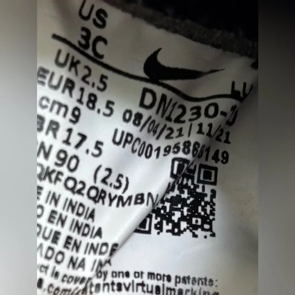 Nike Court Borough Toddler Shoes, White/Black, Size 3C - Picture 7 of 7